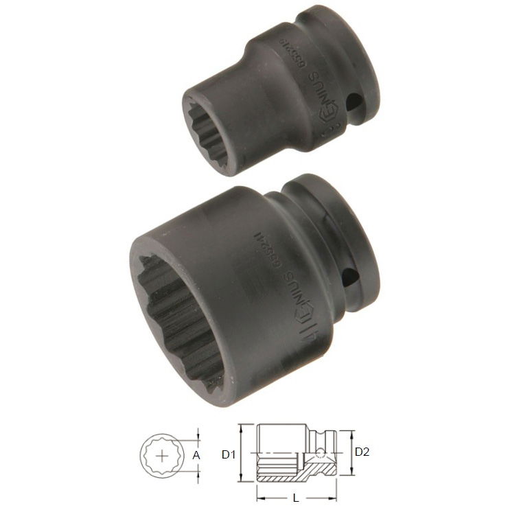 Genius Tools 655217 3/4"-os 12 lapú gépi dugókulcs fej, 17 mm termék fő termékképe