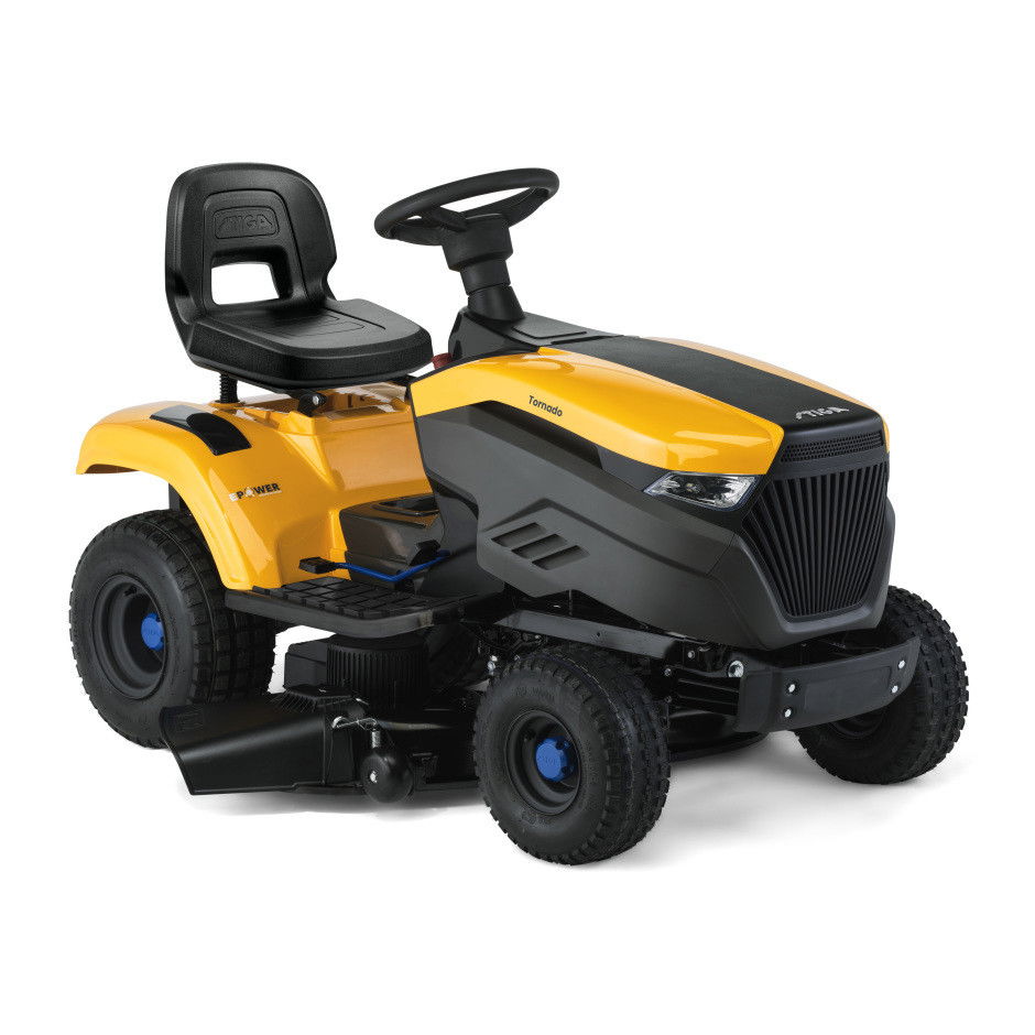 STIGA akkumulátoros oldalkidobós fűnyíró traktor TORNADO 398e termék fő termékképe