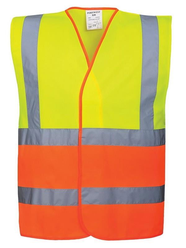Portwest C481 - Kéttónusú jól láthatósági mellény, sárga/narancs termék fő termékképe